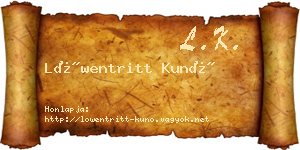 Löwentritt Kunó névjegykártya